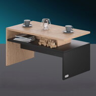 Konferenčný stolík SACRAMENTO, 95x55x50cm, hnedá/šedá