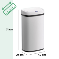 Senzorový odpadkový kôš DEUS, 58 litrov, biela