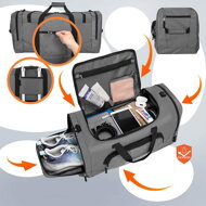 Cestovná taška na rameno JERGY, 90l, 65x32x33cm, šedá