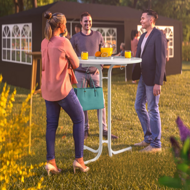 Barový stôl RAUL sklápateľný 110x80cm, biela