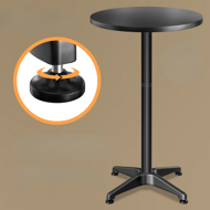 Výškovo nastaviteľný hliníkový barový stôl NERO, Ø60cm, čierna