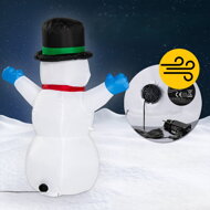 Nafukovací Snehuliak osvetlený, 120cm, biela