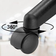 Taburetka na kolieskach BONY, Ø35cm, čierna