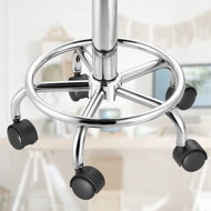 Taburetka na kolieskach OXANA s opierkou na nohy, Ø35cm, biela