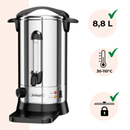 Varič na víno/čaj COZY - 8,8l, strieborná