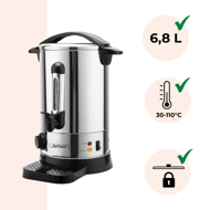 Varič na víno/čaj COZY - 6,8l, strieborná