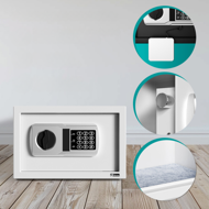 Elektrický nábytkový trezor SAFETY, 31 x 20 x 20cm, strieborná
