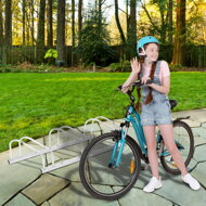 Stojan na 3 bicykle BIKE, 84x32x27cm, strieborná