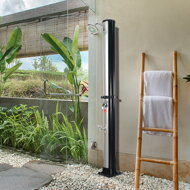 Solárna sprcha KARIBIK, 35 l, čierna/strieborná