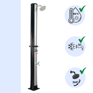 Solárna sprcha KARIBIK, 35 l, čierna/strieborná