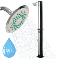 Solárna sprcha KARIBIK, 35 l, čierna/strieborná