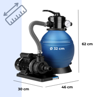 Piesková filtrácia k bazénu AQUA,   10 200 l/h, modrá