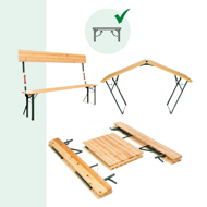 Pivný set PRAKTIK s operadlami, 170cm, hnedá