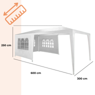 Párty stan NEAPOL, 3x6m, biela