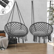 Závesné kreslo BOHO s vankúšmi, Ø61cm, antracitová