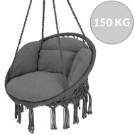 Závesné kreslo BOHO s vankúšmi, Ø61cm, antracitová