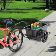 Prívesný vozík za bicykel, TERY. 90l, 61x153x90cm, čierny
