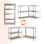 Regál s vysokou nosnosťou HEAVY, max. 875kg, 90x40x180cm, strieborná