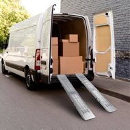 Nájazdové rampy na auto DRIVE, sklápateľné, sada 2ks, max 400 kg, 160cm, strieborná