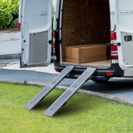 Nájazdové rampy na auto DRIVE, sklápateľné, sada 2ks, max 400 kg, 160cm, strieborná