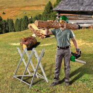 Koza na pílenie dreva ALBERT, 83 x 81 x 88 cm, strieborná