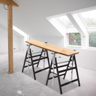 Teleskopické lešenárske kozy DANNY, sada 2 ks, max. 200 kg, 60 x 56 x 81-130cm, strieborná/čierna