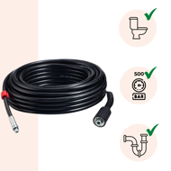 Súprava na čistenie potrubia Premium, 15 m, čierna