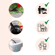 Súprava na čistenie potrubia Premium, 15 m, čierna