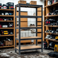 Regál s vysokou nosnosťou HEAVY, max. 875kg, 90x40x180cm, čierna