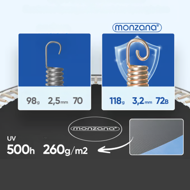 Trampolína s bezpečnostnou sieťou JUMP, Ø244cm, čierna/modrá
