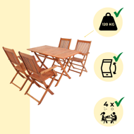 Sedacia súprava SYDNEY, 5-dielna, prírodné drevo