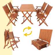 Sedacia súprava SYDNEY, 5-dielna, prírodné drevo