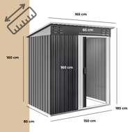 Záhradný domček na náradie M, 162x86x181cm, antracitová