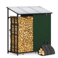 Prístrešok na palivové drevo CORINA, 198x163x70cm, antracitová/zelená