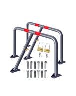 Sada sklopných parkovacích zábran ANTONIA, 2ks, 800x470x440mm, šedá