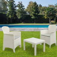 Záhradný set AKITA, 3-dielny, biela