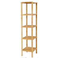 Bambusový regál GREGOR, 5 políc,  33x33x146cm, hnedá