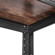 Policový regál DUSTY,5 políc, max 650kg, čierna/hnedá