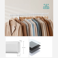 Stojan na oblečenie INEZ na kolieskach, max.90kg, 83,5x45x160cm, biela