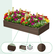 Vyvýšený záhon WOODY 149x75,6x25cm, hnedá