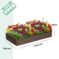 Vyvýšený záhon WOODY 149x75,6x25cm, hnedá