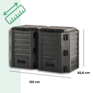 Záhradný kompostér COMPOGREEN, 800l, čierna