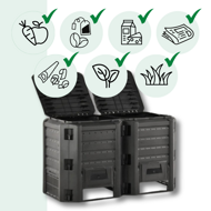 Záhradný kompostér COMPOGREEN, 800l, čierna