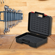 Kufor na náradie s penovou výplňou HEAVY, 38x34x14cm, čierna