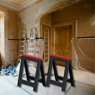 Podstavec, stavebná koza TITAN, sada 2 ks,  58x5x79cm, čierna/červená