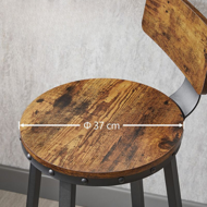 Barové stoličky LUND s operadlami, 2ks, 99x54cm, hnedá/čierna