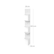 Polica / knižnica CIK-CAK, 20x20x127,5cm, biela