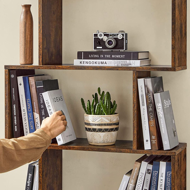 Polica/regál na knihy PRESTON, 70x24x190,5cm, hnedá