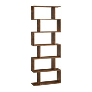 Polica/regál na knihy PRESTON, 70x24x190,5cm, hnedá