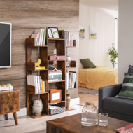 Polica/regál na knihy ODIN v industriálnom štýle, 86x25x140cm, hnedá